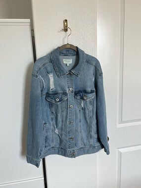 RE Generation Blue Distressed Denim Jacket Men's Large by Celebrity Pink